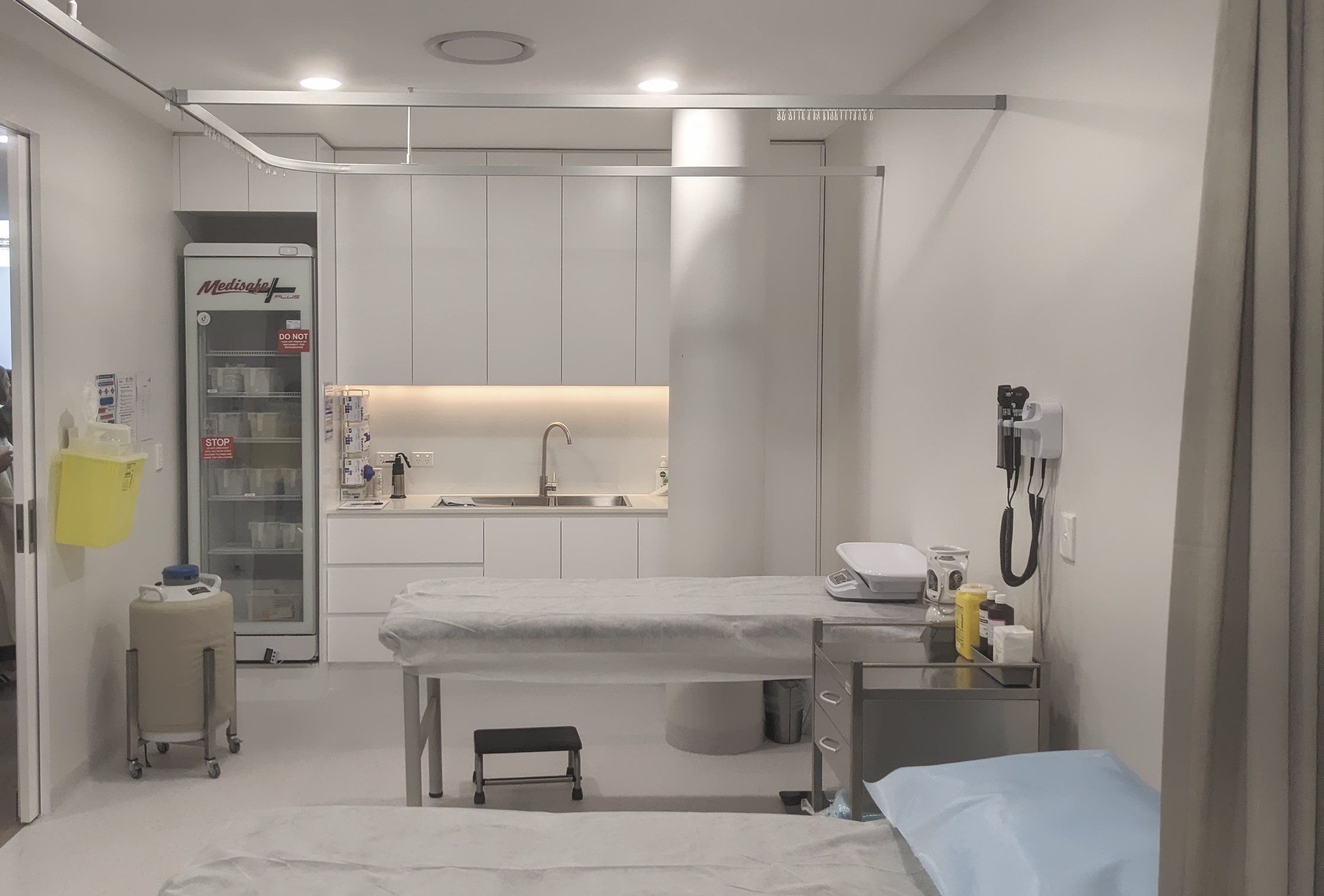 Main room of clinic with beds and equipment